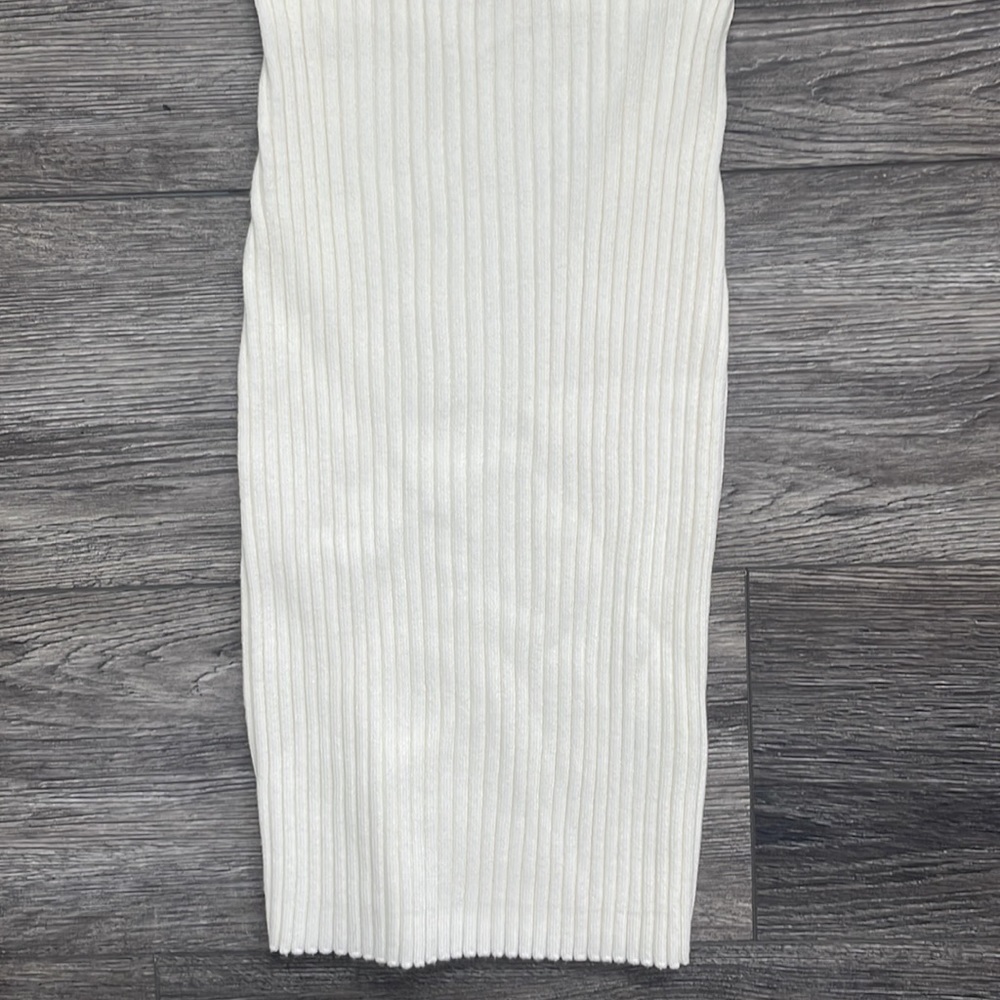Thatssofetch | Lian White Ribbed Bodycon Halter Midi Dress Medium Small - Picture 3 of 7